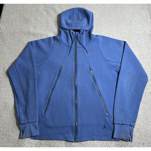 Jordan Hoodie Mens XL Blue Full Zip Fleece Jumpman Sweatshirt Nike Air